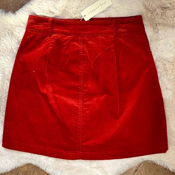 🎩🗝️ NWT $49 Copper Key High-Rise Velveteen Mini Skirt - Multiple Sizes - Picture 4 of 4